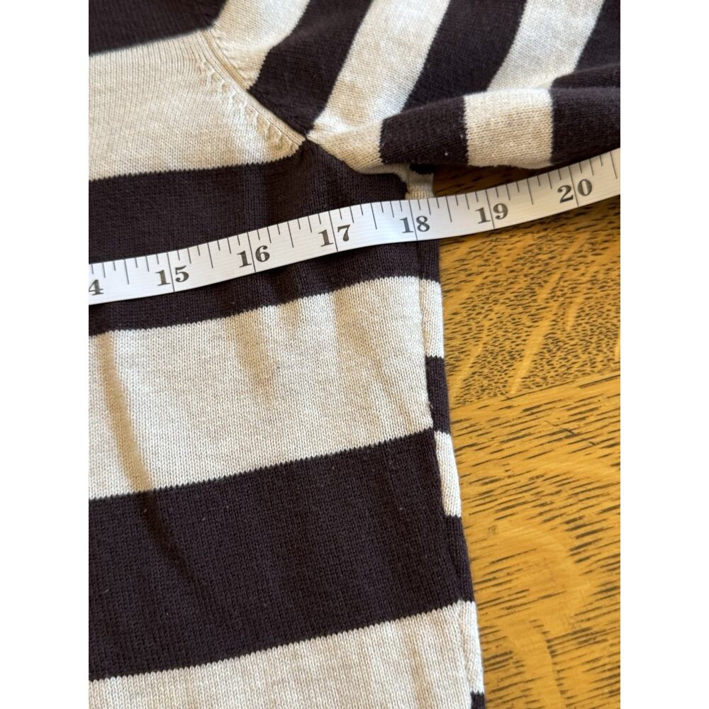 Tommy Hilfiger Women's Tan & Fuschia Striped Sweater Lightweight Knit Sz Large - Picture 4 of 8